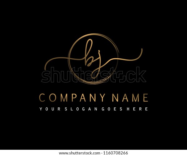 B J Initial Handwriting Logo Vector Stock Vector (Royalty Free ...