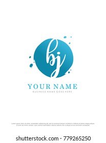 B & J initial splash logo template vector