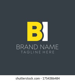 b i joint letter logo design vector. b i business logo.