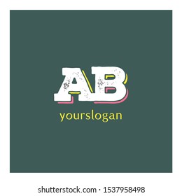A B joint logo bold letter design template