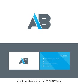 A B joint logo bold letter design with business card template