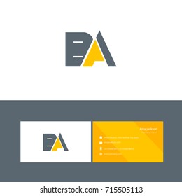 B A joint logo bold letter design with business card template