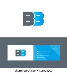 B  joint logo bold letter design with business card template