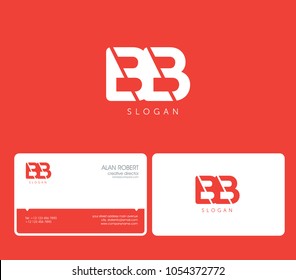 B & B joint logo cut letters design with business card template