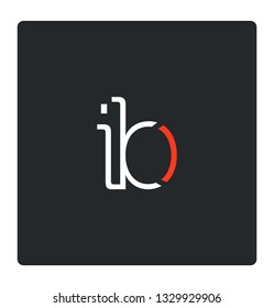 I & B joint logo line letter design
