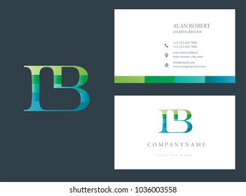 I & B joint logo multi color letter design with business card template