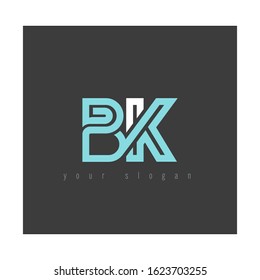 B & K, B K alphabet logo vector illustration elegant design