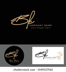 B K BK Initial letter handwriting and signature logo. Beauty vector initial logo .Fashion, boutique, floral and botanical