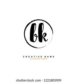 B K BK Initial logo template vector