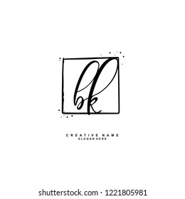 B K BK Initial logo template vector