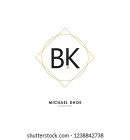 B K BK Initial logo letter with minimalist concept. Vector with scandinavian style logo.