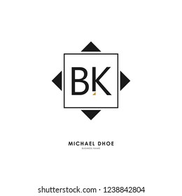 B K BK Initial logo letter with minimalist concept. Vector with scandinavian style logo.