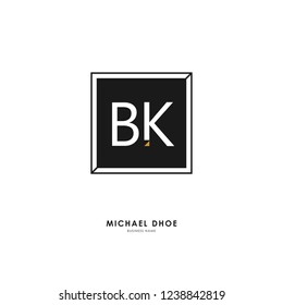 B K BK Initial logo letter with minimalist concept. Vector with scandinavian style logo.