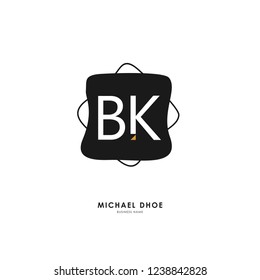 B K BK Initial logo letter with minimalist concept. Vector with scandinavian style logo.