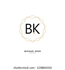 B K BK Initial logo letter with minimalist concept. Vector with scandinavian style logo.
