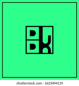 B and K, K and B, BK, KB,  Uppercase Letter Initial flat and clean Logo Design Template Vector Illustration - minimal concept
