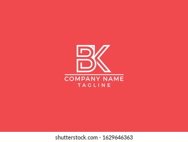 B K BK logo abstract letter initial based icon graphic design in vector editable file.