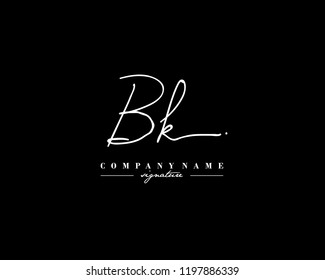 B K BK Signature initial logo template vector