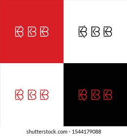 B K double letter logo design vector template

