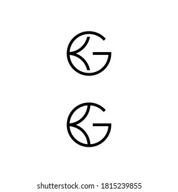 b k g bg kg gb gk initial logo design vector symbol graphic idea creative