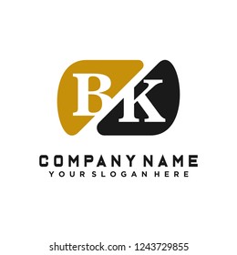 B K Initial handwriting logo vector