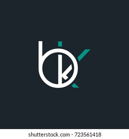 B K joint logo round design letter template