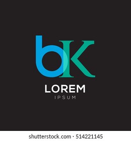 B & K Letter logo design vector element

