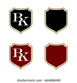 B K Letter Shield Logo Template Illustration Design. Vector EPS 10.