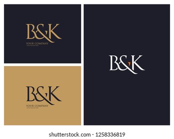 B & K letters Joint logo icon vector template.