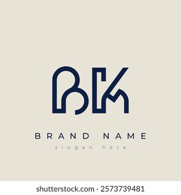B and K logo design. BK abstract Letters Logo Monogram. This logo design is the process of creating a visual symbol that represents a brand, company, or individual.