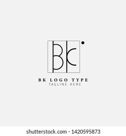 B and K logo template solid outline