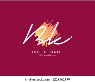B K Signature initial logo template vector