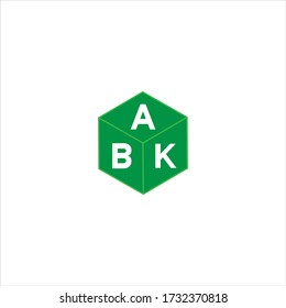 A B K triple letter logo vector design