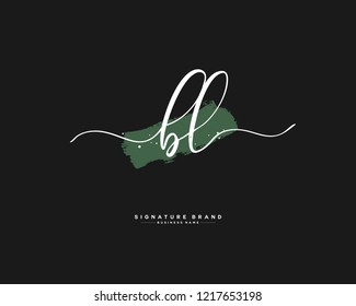 B L BL initial logo handwriting  template vector