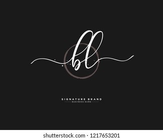 B L BL initial logo handwriting  template vector