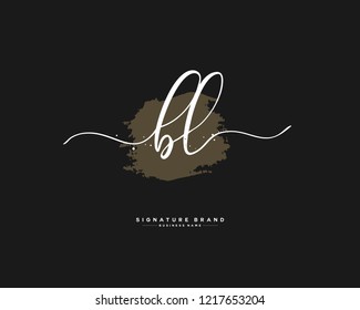 B L BL initial logo handwriting  template vector