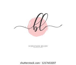 B L BL initial logo handwriting  template vector