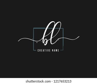 B L BL initial logo handwriting  template vector