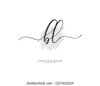 B L BL initial logo handwriting  template vector