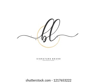 B L BL initial logo handwriting  template vector