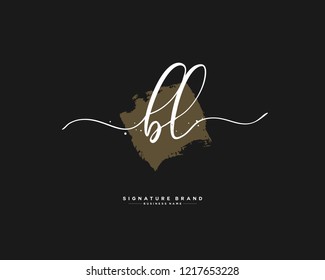 B L BL initial logo handwriting  template vector