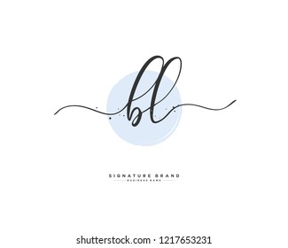 B L BL initial logo handwriting  template vector