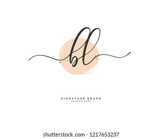 B L BL initial logo handwriting  template vector
