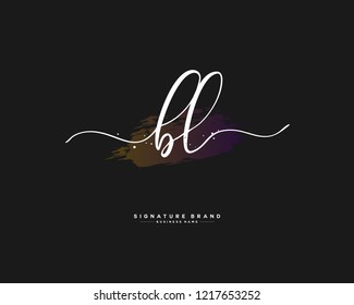 B L BL initial logo handwriting  template vector