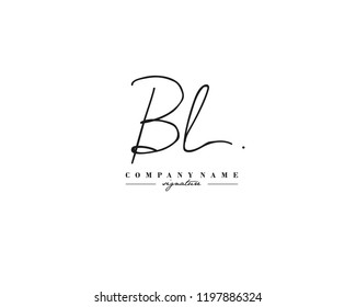 B L BL Signature initial logo template vector