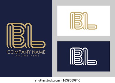 B and L combination Lines Letter Logo. Creative Line Letters Design Template