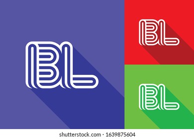 B and L combination Lines Letter Logo Creative Line Letters Design Template