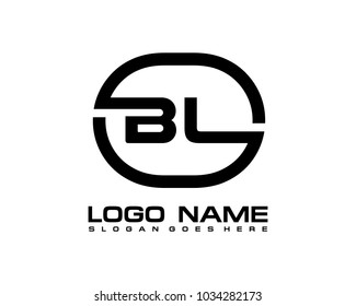 B L Initial circle logo template vector