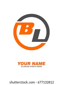 B L initial circle logo template vector