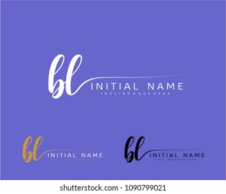 B L Initial handwriting logo vector. Hand lettering for designs.